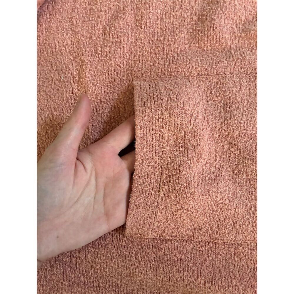 J. Jill Women's Pink Peach Pullover Sweater L Petites Kangaroo Pocket - Picture 5 of 10